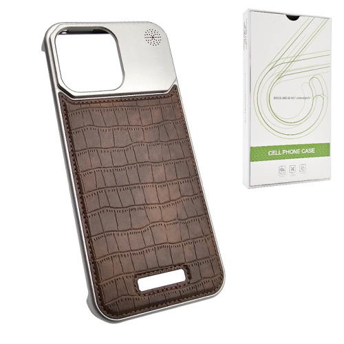 Чехол-крышка cell phone (movenchy) crocodile leather для iphone 16 pro brown