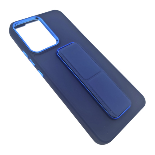 Чехол-крышка под кожу с держателем realme c30 синий