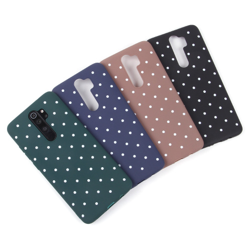 Чехол силикон горошек 2020 xiaomi redmi note 8 pro синий 1374