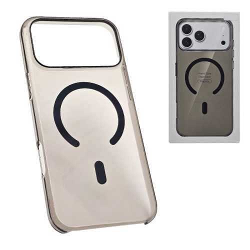 Чехол-силикон clear case magsafe (magnetic) для iphone 17 pro черный