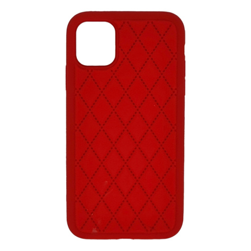 Чехол-крышка silicone case стеганый для iphone 11 pro max красный