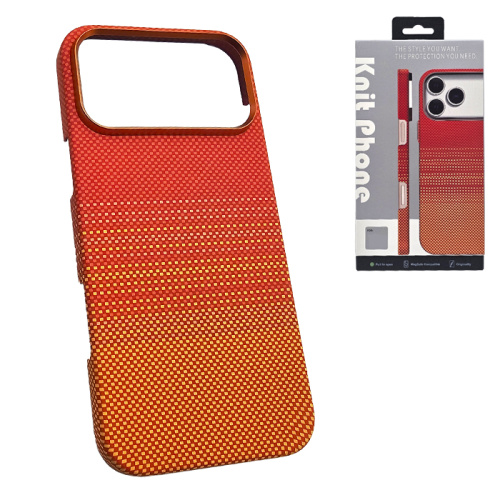 Чехол-крышка knit magsafe (box) для iphone 17 pro max pixel carbone оранжевый