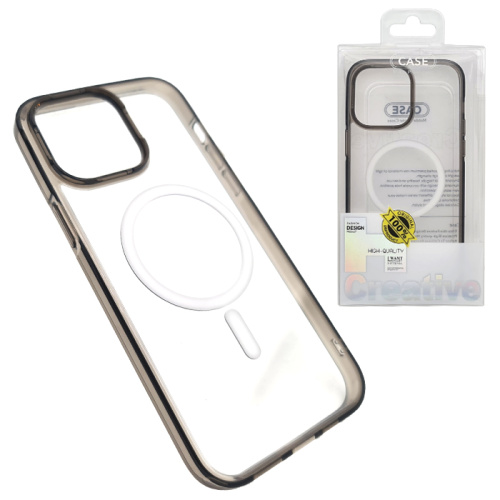 Чехол-силикон #64 clear case для iphone 14 pro черный