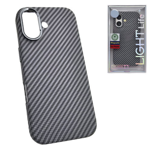 Чехол-крышка #47 light carbone (magsafe) для iphone 17 серый