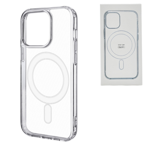Чехол-силикон clear case magsafe (magnetic) для iphone 15 pro max прозрачный 