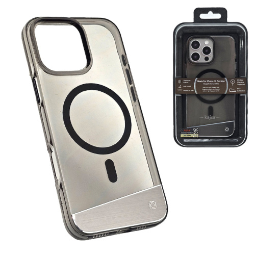 Чехол-крышка kajsa aluminium trans-shield full pc для iphone 16 pro black smoke