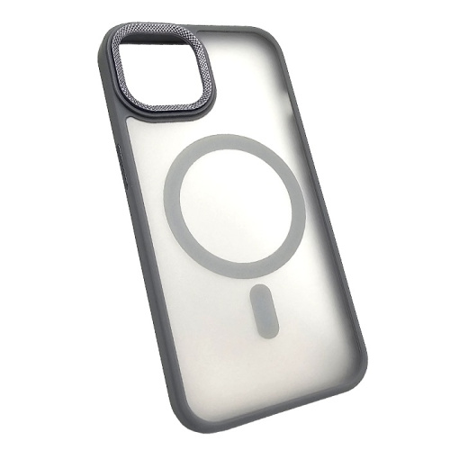 Чехол-крышка #83 magnetic collection mil-std для iphone 13 pro max серый