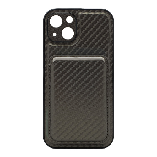 Чехол-крышка casetify карбон с закрытой камерой с визитницей для iphone 13 (6.1) серый