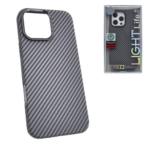 Чехол-крышка #47 light carbone (magsafe) для iphone 16 pro серый