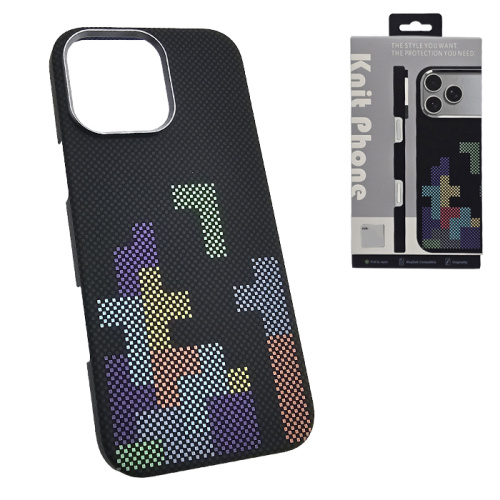 Чехол-крышка knit magsafe (box) для iphone 16 pro tetris черный