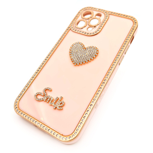 Чехол-силикон smile сердечко для iphone 12 pro max розовый