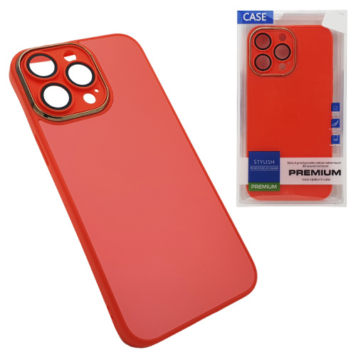 Чехол-крышка stylish glass case для iphone 14 pro max оранжевый