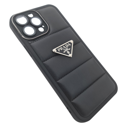 Чехол-силикон prada milano с защитой на камеру для iphone 13 pro max черный