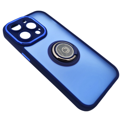 Чехол-крышка beauty с кольцом для iphone 14pro синий