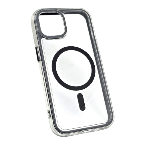 Чехол-крышка прозрачный #012 с цветными рамками для iphone 11 черный