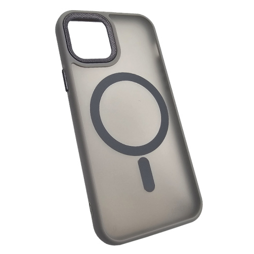 Чехол-крышка #83 magnetic collection mil-std для iphone 15 pro серый