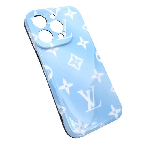 Чехол-силикон full print brends для iphone 14 pro голубой