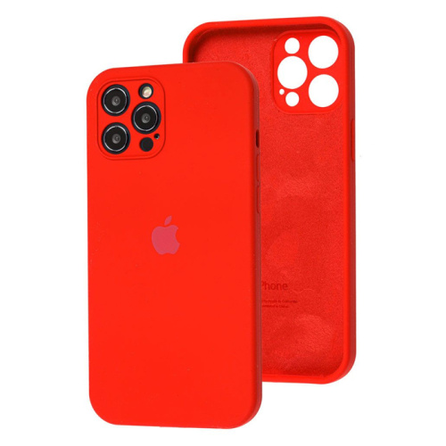 Чехол-силикон silicone case аналог (cam.protec) для iphone 12 pro (6.1) красный