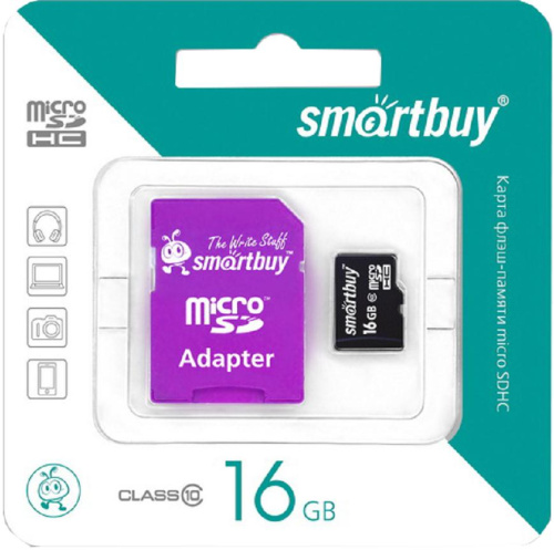 Micro sd 16gb smartbuy class10 +sd адаптер