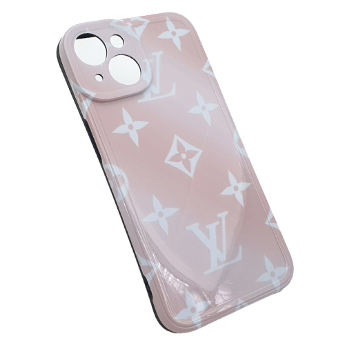 Чехол-силикон full print brends для iphone 14 светло-розовый