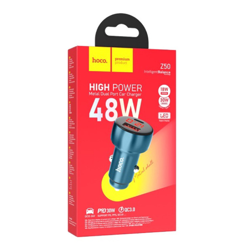 Азу hoco z50 (usb/pd/30w) синяя