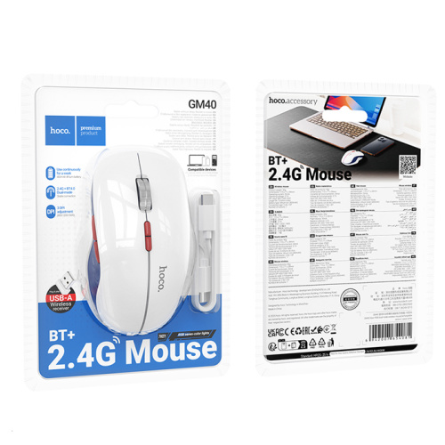 Мышь hoco gm40 беспроводная белая