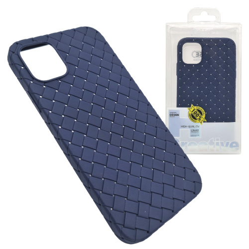 Чехол-силикон new skin плетенка для iphone 11 синий