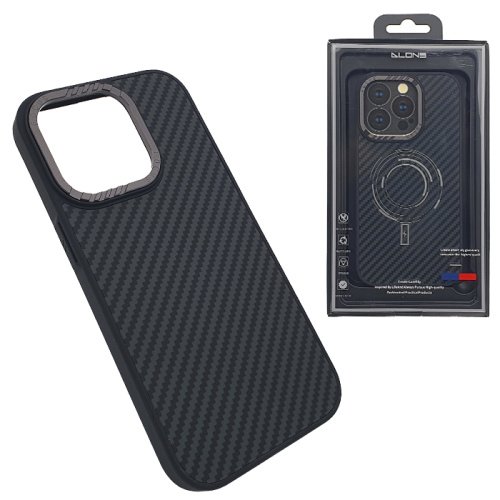 Чехол-крышка alons карбон с magsafe для iphone 14 pro max серый