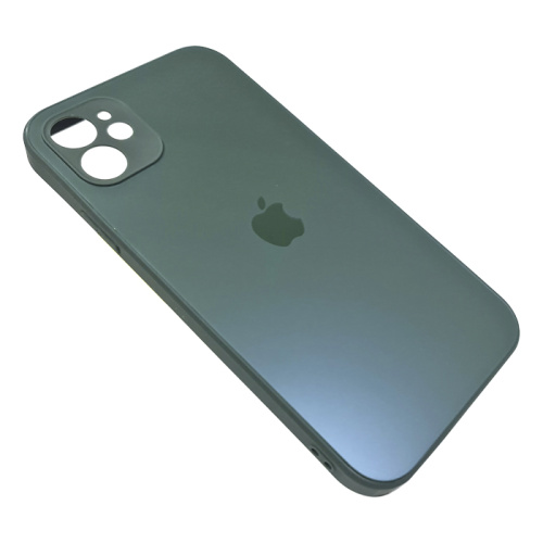 Чехол-силикон silicone case стекло (cam.protec) для iphone 11 (6.1) темно-зеленый
