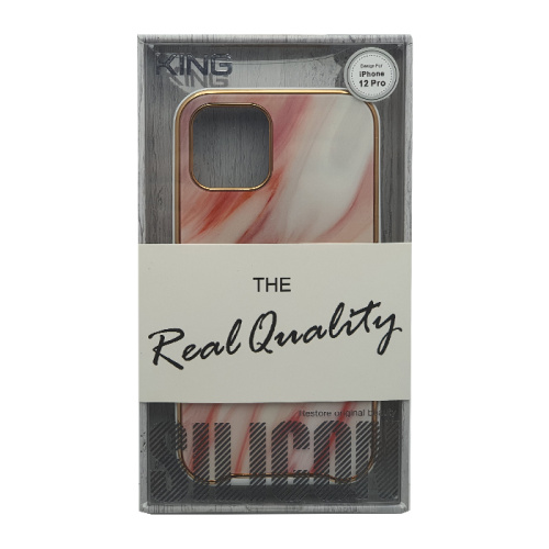 Чехол крышка king мрамор для iphone 12 pro (6.1) оранжевый