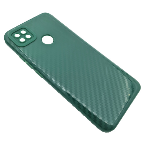 Чехол-силикон глянец carbon xiaomi redmi 9c зеленый