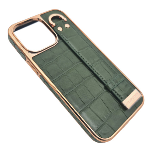 Чехол крышка onegif croco grip для iphone 14 pro max зеленый