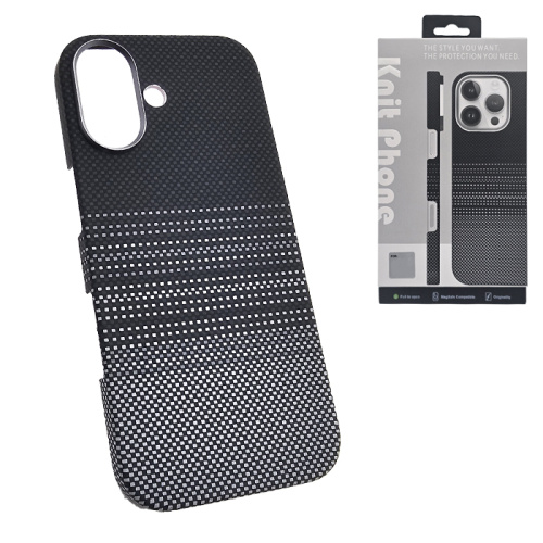 Чехол-крышка knit magsafe (box) для iphone 17 pixel carbone черно-белый