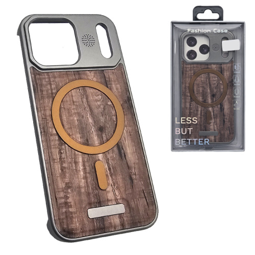 Чехол-крышка #18 fashion wood magsafe для iphone 17 pro max светло-коричневый