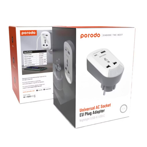 Переходник euro porodo pd-msaceu-wh type-c/usb (12w) белый