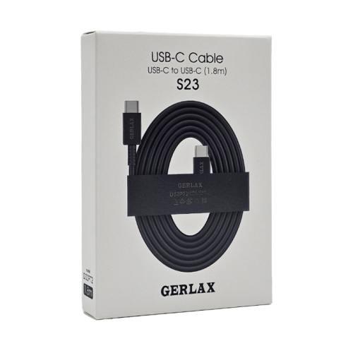 Кабель type-c gerlax s23 type-c (5a/1.8m) черный