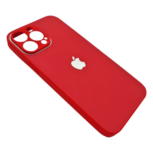 Чехол крышка с матовым стеклом для iphone 13 pro max красный