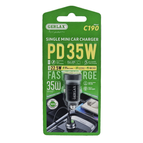 Азу gerlax c190 (pd35w/usb22.5w) черная