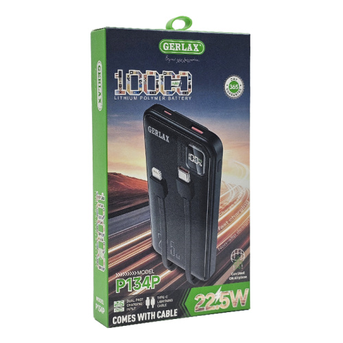 Пзу gerlax p134p 10000mah (qc3.0/22.5w) черный