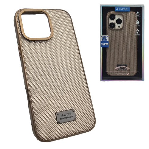 Чехол-крышка j-case genuine leather для iphone 16 pro золотой
