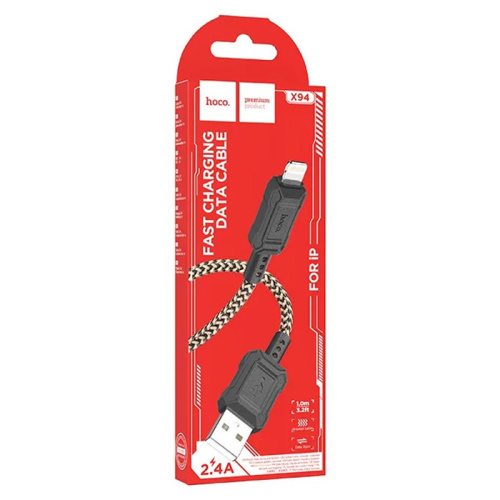 Кабель usb hoco x94 lightning золотой (***)
