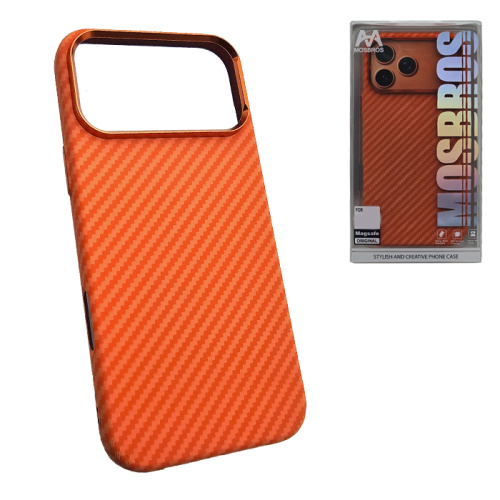 Чехол-крышка #36 mosbros (mag) carbone для iphone 17 pro оранжевый (j35) 