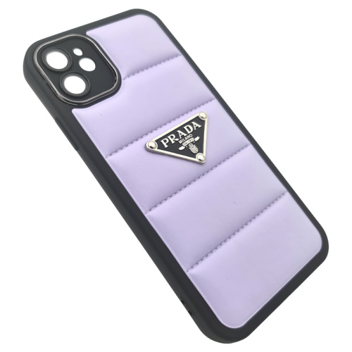 Чехол-силикон prada milano с защитой на камеру для iphone 11 сиреневый