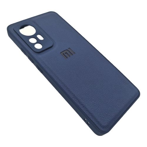 Чехол-крышка кожа logo xiaomi 12 темно-синий