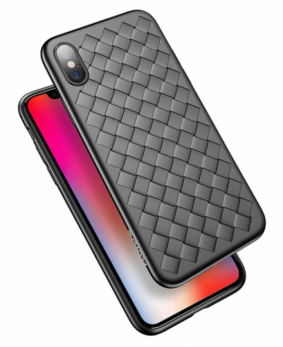 Чехол-силикон плетенка для iphone x черный