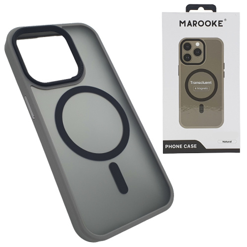 Чехол-крышка marooke transcluent magnetic для iphone 15 pro max натуральный титан 