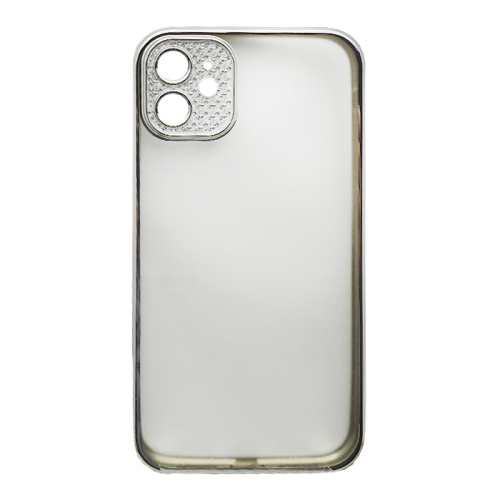 Чехол силикон coque стразы для iphone 11 серебристый