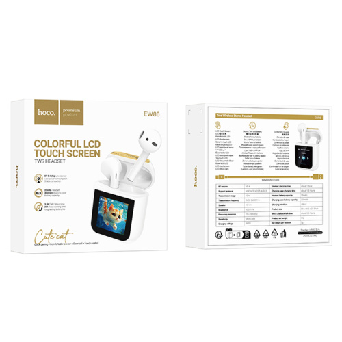 Hoco tws ew86 с экраном белые