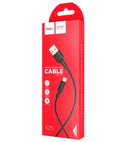 Кабель usb hoco x25 type-c 1m черный