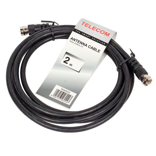 Кабель соединительный антенный telecom rg59 f-male--f-male, 2 м.